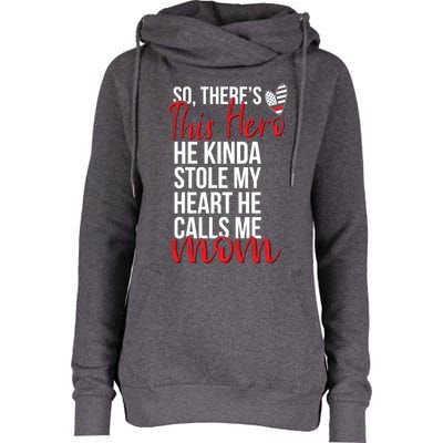 He Stole My Heart Firefighter Mom Of A Fire Gift Womens Funnel Neck Pullover Hood