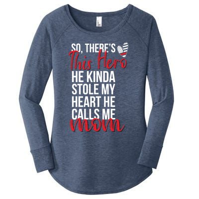 He Stole My Heart Firefighter Mom Of A Fire Gift Women's Perfect Tri Tunic Long Sleeve Shirt