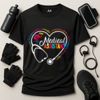 Heart Stethoscope Medical Assistant Cooling Performance Crew T-Shirt
