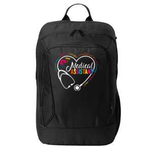 Heart Stethoscope Medical Assistant City Backpack