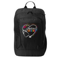 Heart Stethoscope Medical Assistant City Backpack