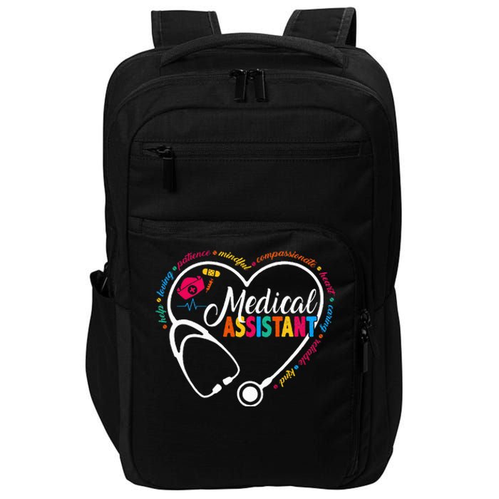 Heart Stethoscope Medical Assistant Impact Tech Backpack