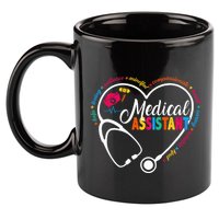 Heart Stethoscope Medical Assistant 11oz C Handle Ceramic Mug