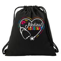 Heart Stethoscope Medical Assistant Drawstring Bag