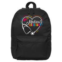 Heart Stethoscope Medical Assistant 16 in Basic Backpack