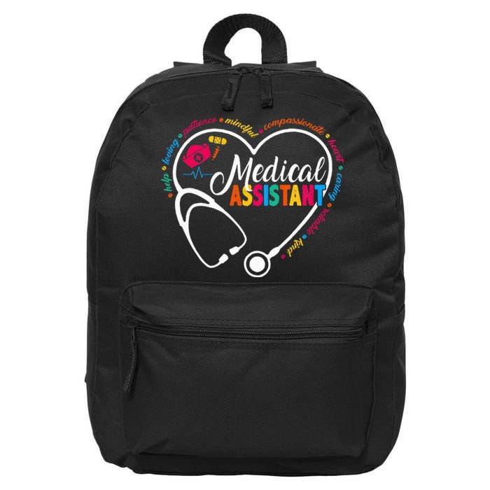 Heart Stethoscope Medical Assistant 16 in Basic Backpack