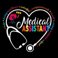 Heart Stethoscope Medical Assistant Cropped Pullover Crew