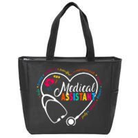 Heart Stethoscope Medical Assistant Zip Tote Bag