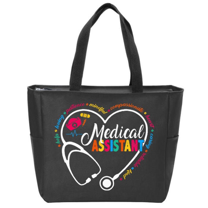 Heart Stethoscope Medical Assistant Zip Tote Bag