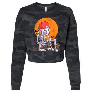 Halloween Shirt Men Boys Gamer Gaming Skeleton Cropped Pullover Crew