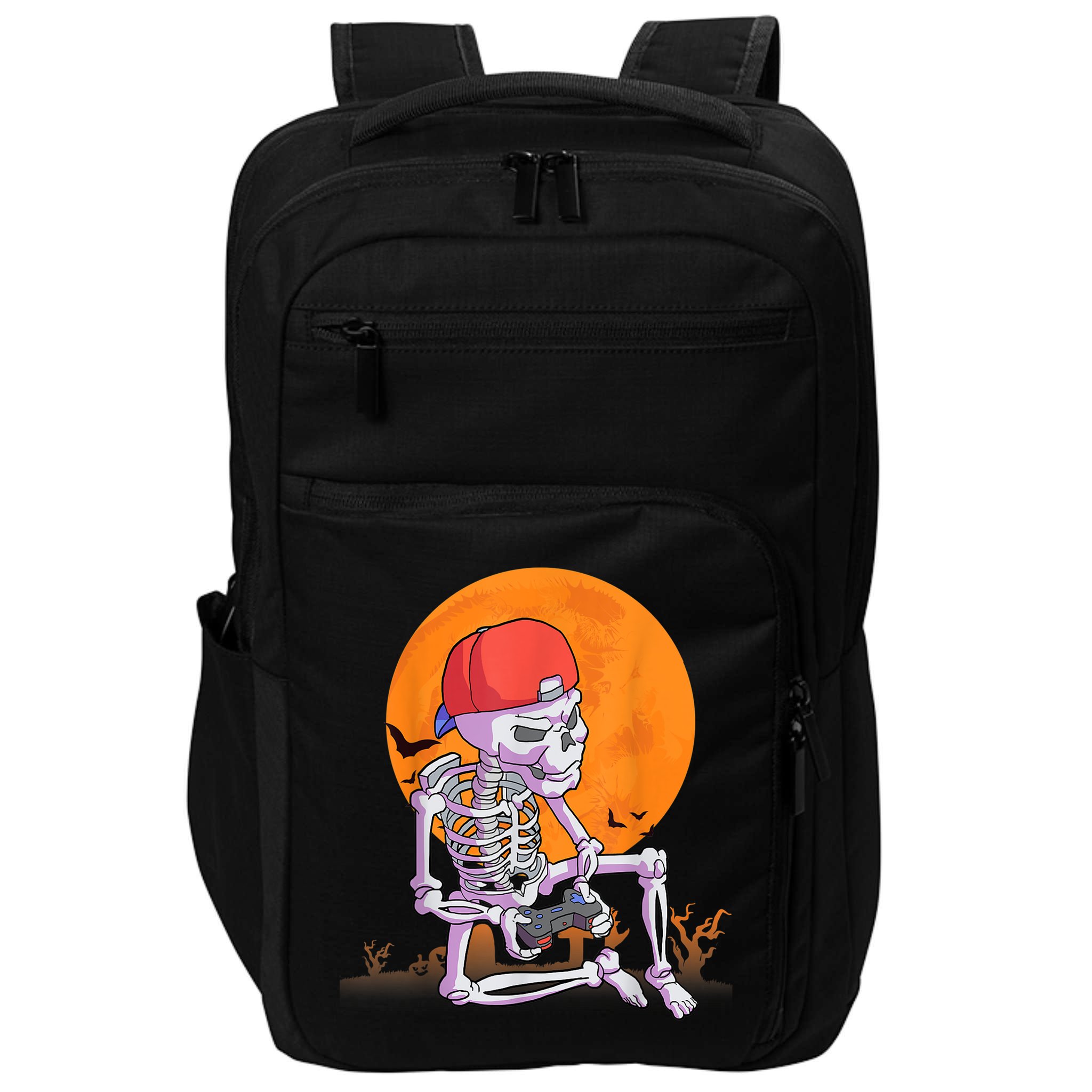 Halloween Shirt Men Boys Gamer Gaming Skeleton Impact Tech Backpack