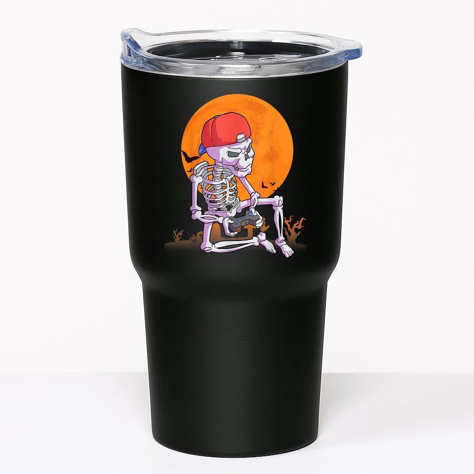 Halloween Shirt Men Boys Gamer Gaming Skeleton Tumbler