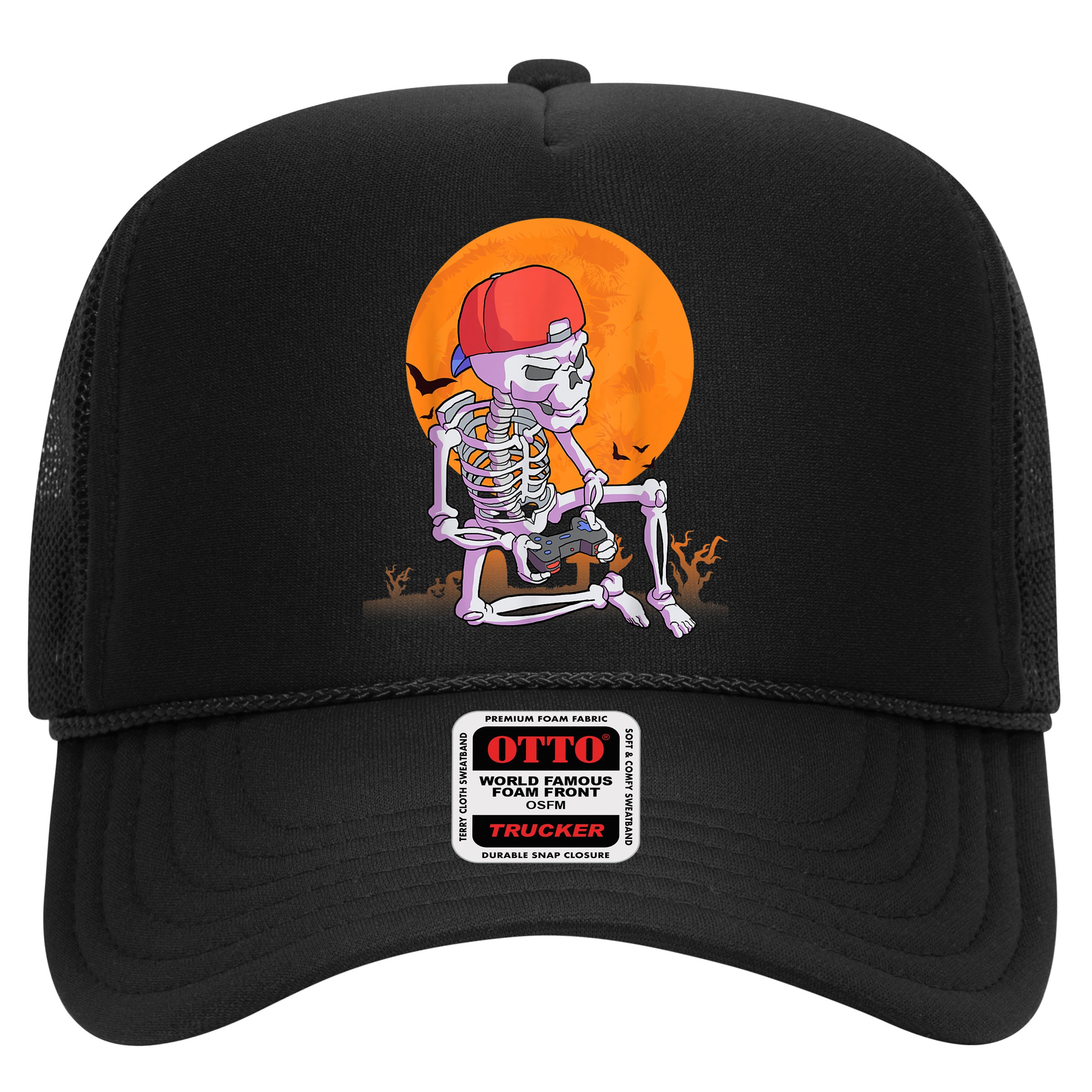 Halloween Shirt Men Boys Gamer Gaming Skeleton Hat