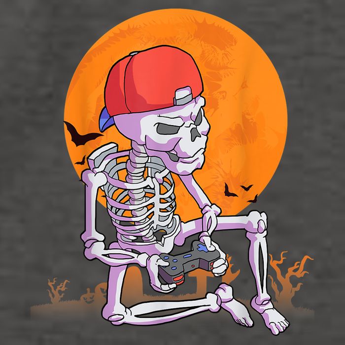 Halloween Shirt Men Boys Gamer Gaming Skeleton Vector Backpack