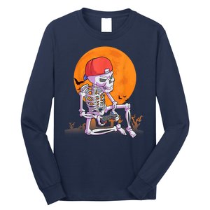 Halloween Shirt Men Boys Gamer Gaming Skeleton Long Sleeve Shirt