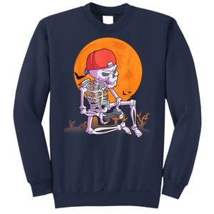 Halloween Shirt Men Boys Gamer Gaming Skeleton Sweatshirt