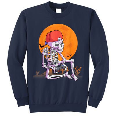 Halloween Shirt Men Boys Gamer Gaming Skeleton Sweatshirt