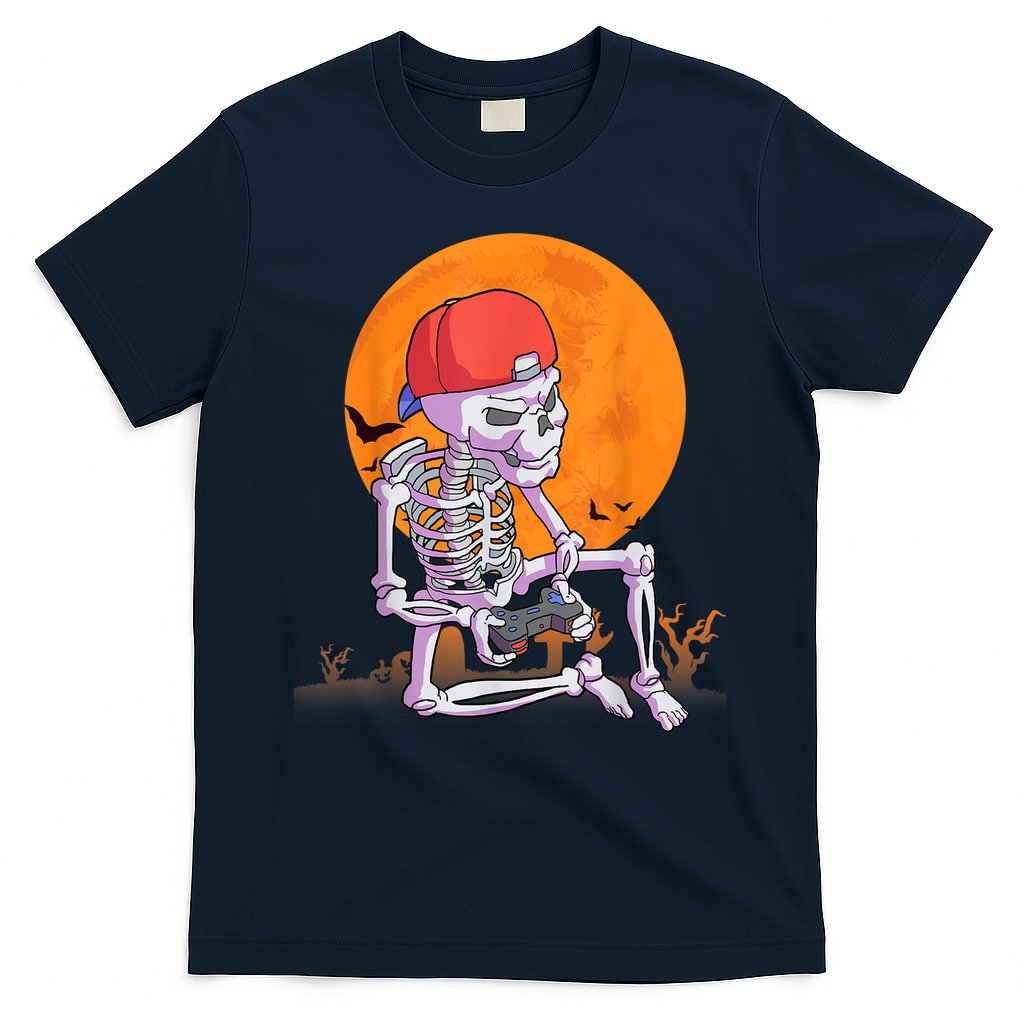 Halloween Shirt Men Boys Gamer Gaming Skeleton T-Shirt
