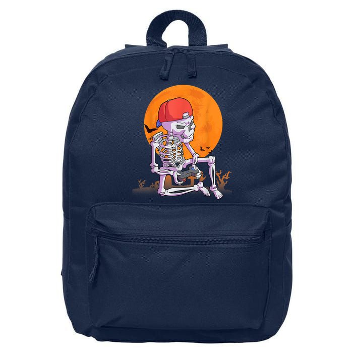 Halloween Shirt Men Boys Gamer Gaming Skeleton 16 in Basic Backpack