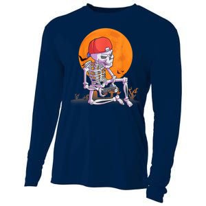 Halloween Shirt Men Boys Gamer Gaming Skeleton Cooling Performance Long Sleeve Crew