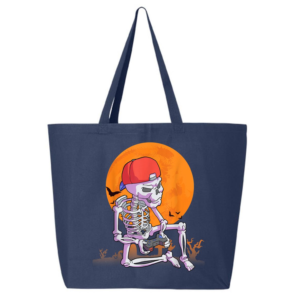 Halloween Shirt Men Boys Gamer Gaming Skeleton 25L Jumbo Tote