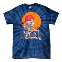 Halloween Shirt Men Boys Gamer Gaming Skeleton Tie-Dye T-Shirt