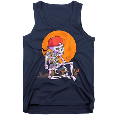 Halloween Shirt Men Boys Gamer Gaming Skeleton Tank Top