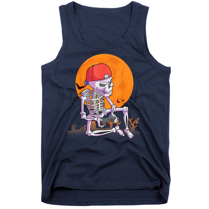 Halloween Shirt Men Boys Gamer Gaming Skeleton Tank Top