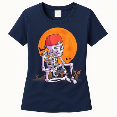 Halloween Shirt Men Boys Gamer Gaming Skeleton Womens T-Shirt