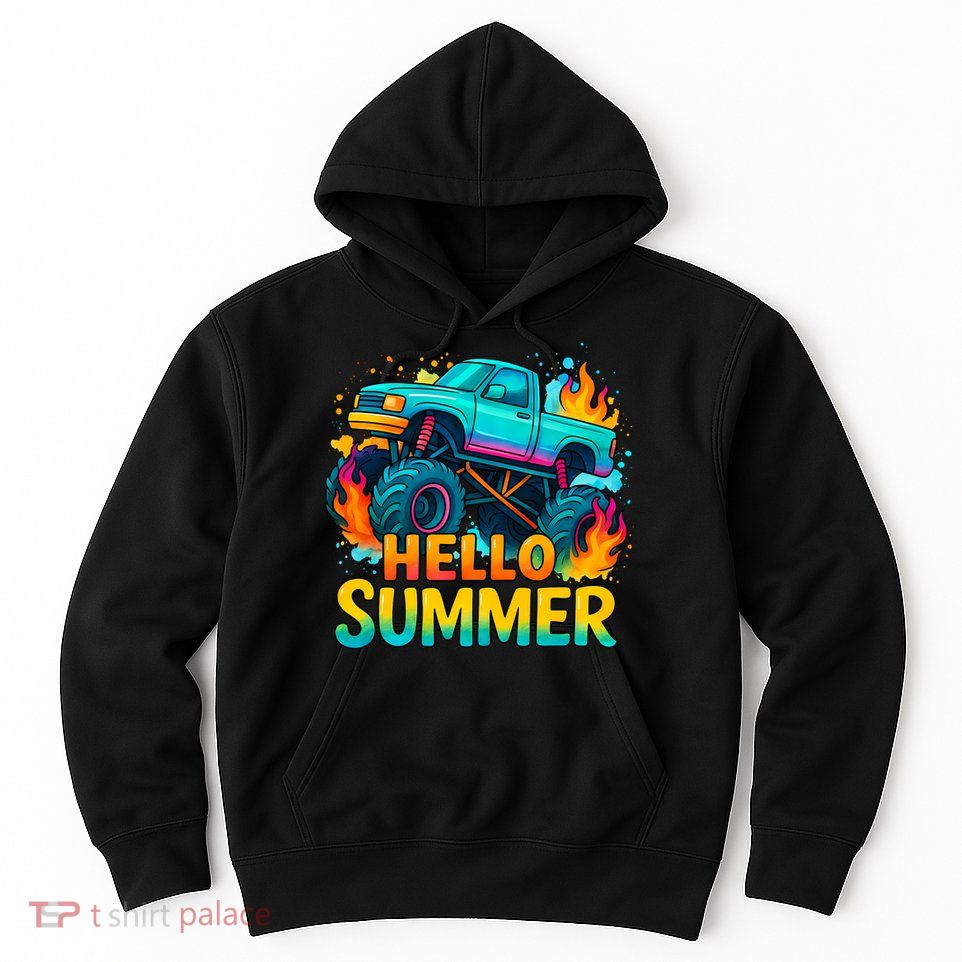 Hello Summer Monster Truck  Hoodie