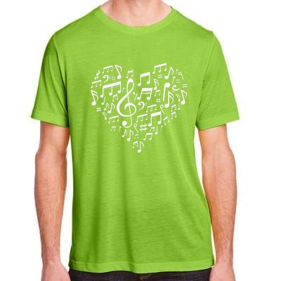 Heart Shape Musical Notes Music Lovers Gifts Valentines Day Adult ChromaSoft Performance T-Shirt