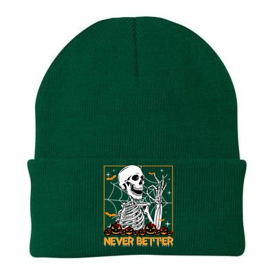 Halloween Shirts Never Better Skeleton Funny Skull Knit Cap Winter Beanie