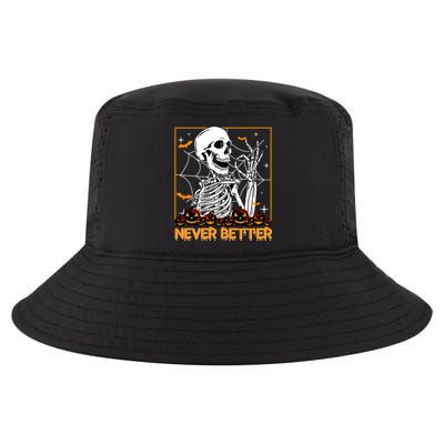 Halloween Shirts Never Better Skeleton Funny Skull Cool Comfort Performance Bucket Hat