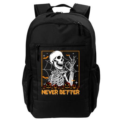 Halloween Shirts Never Better Skeleton Funny Skull Daily Commute Backpack