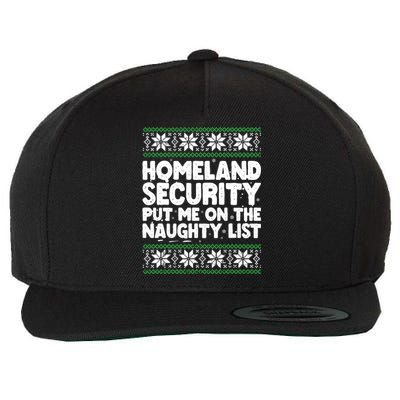 Homeland Security Naughty List Christmas Great Gift Wool Snapback Cap