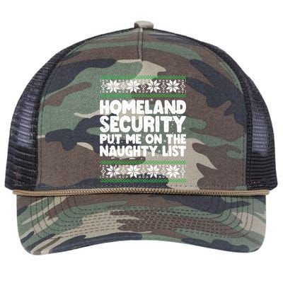 Homeland Security Naughty List Christmas Great Gift Retro Rope Trucker Hat Cap