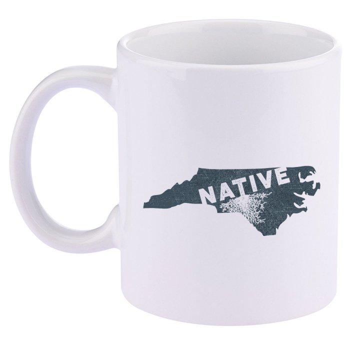 Home State Native North Carolina 11oz C Handle Ceramic Mug