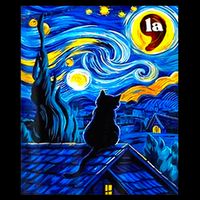 Halloween Starry Night Black Cat Comma La Kamala Harris Impact Tech Backpack