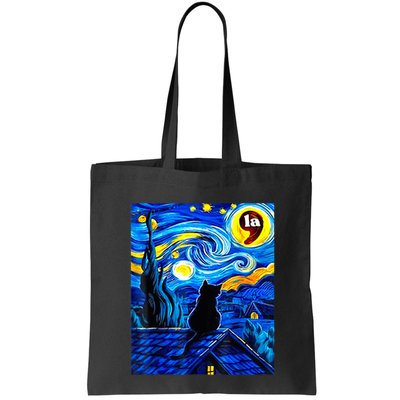 Halloween Starry Night Black Cat Comma La Kamala Harris Bag