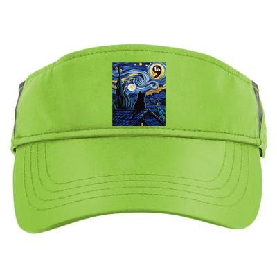 Halloween Starry Night Black Cat Comma La Kamala Harris Gift Adult Drive Performance Visor