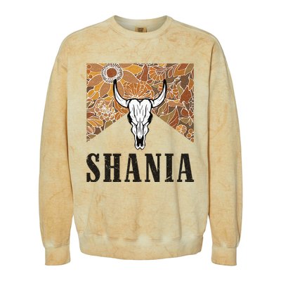 Howdy Shania Name Bull Skull Punchy Western Cowgirl Style Colorblast Crewneck Sweatshirt