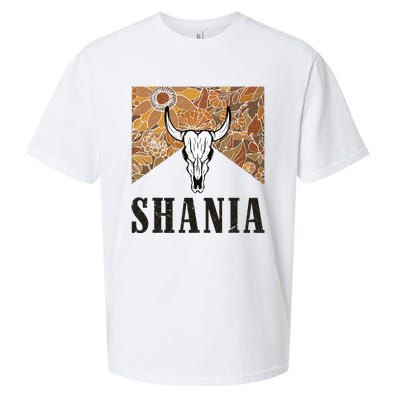 Howdy Shania Name Bull Skull Punchy Western Cowgirl Style Sueded Cloud Jersey T-Shirt