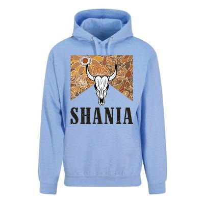 Howdy Shania Name Bull Skull Punchy Western Cowgirl Style Unisex Surf Hoodie