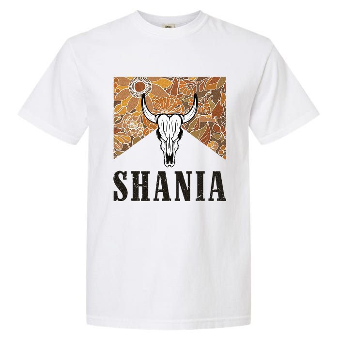 Howdy Shania Name Bull Skull Punchy Western Cowgirl Style Garment-Dyed Heavyweight T-Shirt