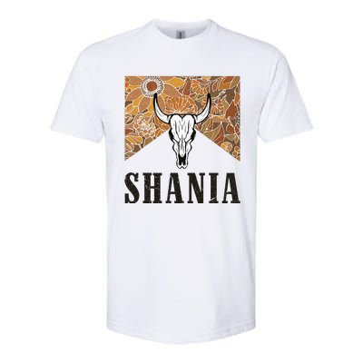 Howdy Shania Name Bull Skull Punchy Western Cowgirl Style Softstyle® CVC T-Shirt