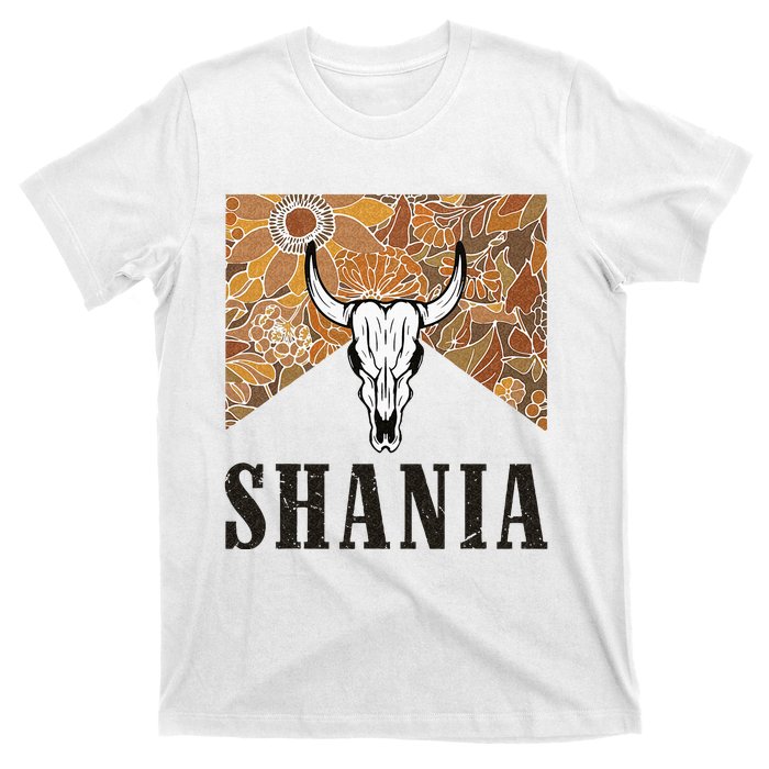 Howdy Shania Name Bull Skull Punchy Western Cowgirl Style T-Shirt