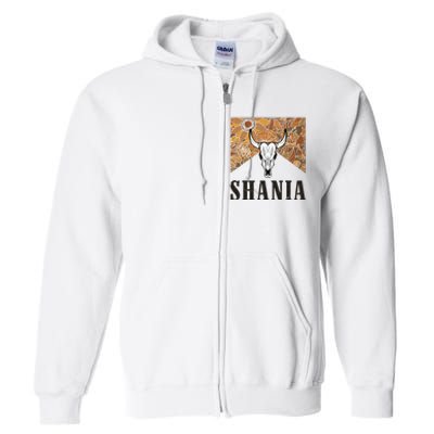 Howdy Shania Name Bull Skull Punchy Western Cowgirl Style Full Zip Hoodie