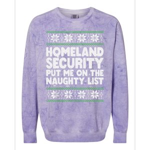 Homeland Security Naughty List Christmas Great Gift Colorblast Crewneck Sweatshirt