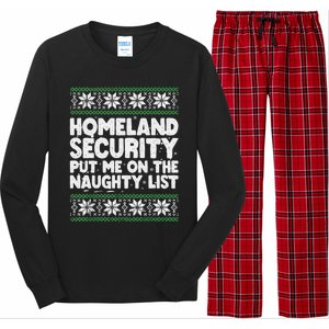 Homeland Security Naughty List Christmas Great Gift Long Sleeve Pajama Set