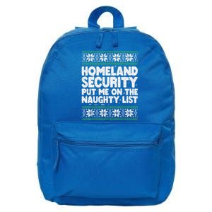 Homeland Security Naughty List Christmas Great Gift 16 in Basic Backpack